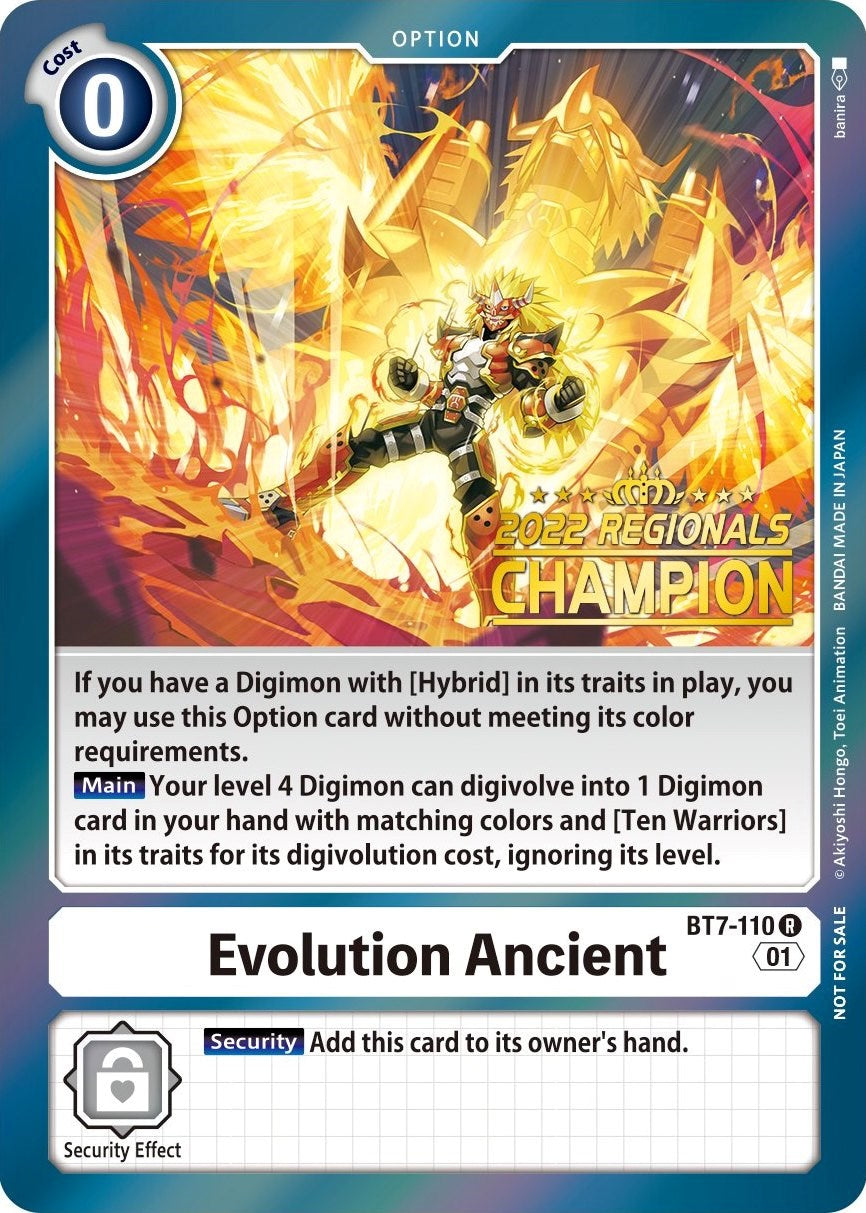 Evolution Ancient [BT7-110] (2022 Championship Offline Regional) (Online Champion) [Next Adventure Promos] | Devastation Store
