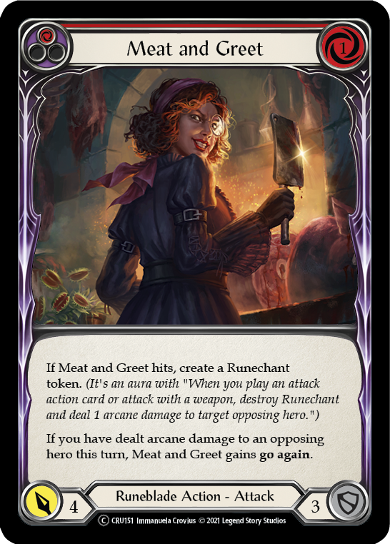Meat and Greet (Red) (Rainbow Foil) [CRU151-RF] Unlimited Rainbow Foil | Devastation Store