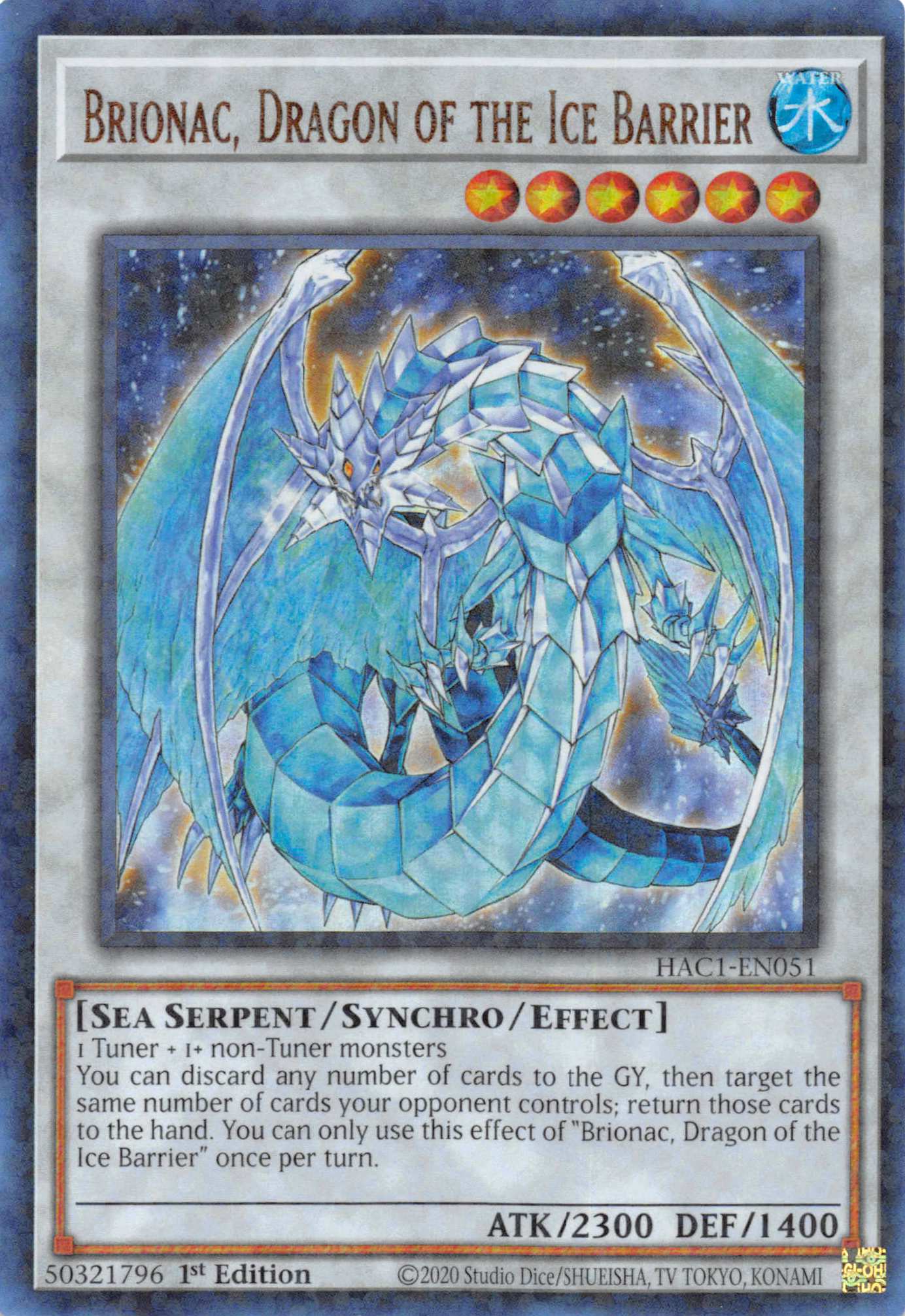 Brionac, Dragon of the Ice Barrier (Duel Terminal) [HAC1-EN051] Parallel Rare | Devastation Store