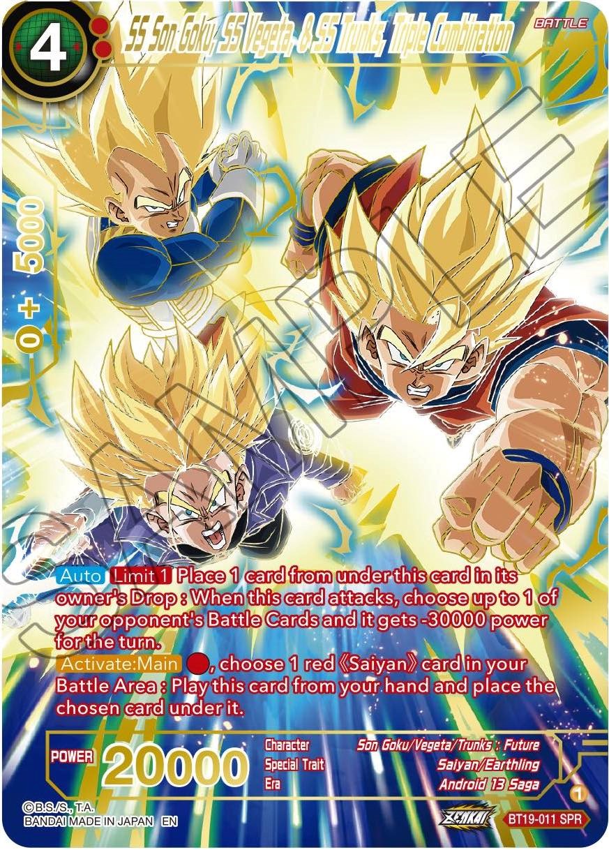 SS Son Goku, SS Vegeta, & SS Trunks, Triple Combination (SPR) (BT19-011) [Fighter's Ambition] | Devastation Store
