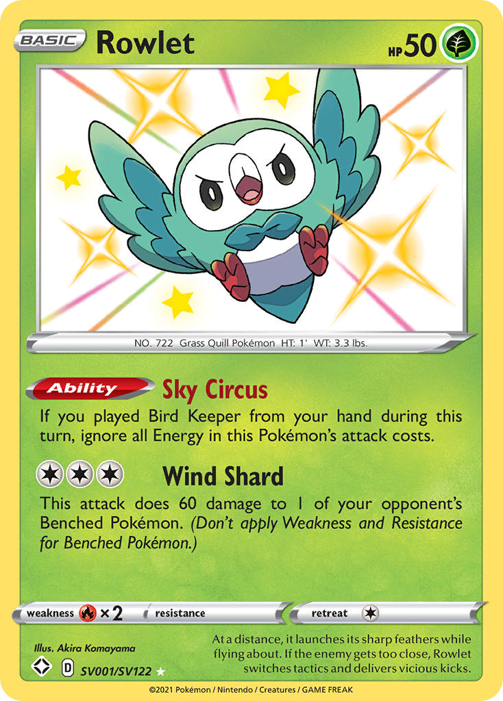 Rowlet (SV001/SV122) [Sword & Shield: Shining Fates] | Devastation Store