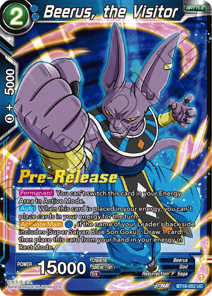 Beerus, the Visitor (BT18-052) [Dawn of the Z-Legends Prerelease Promos] | Devastation Store