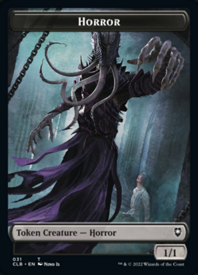 Horror // Centaur Double-sided Token [Commander Legends: Battle for Baldur's Gate Tokens] | Devastation Store