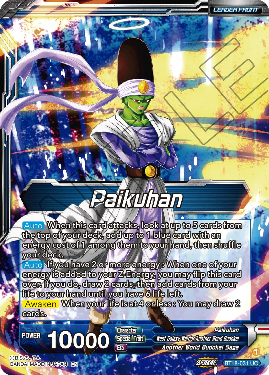 Paikuhan // Paikuhan, West Galaxy Warrior (BT18-031) [Dawn of the Z-Legends] | Devastation Store