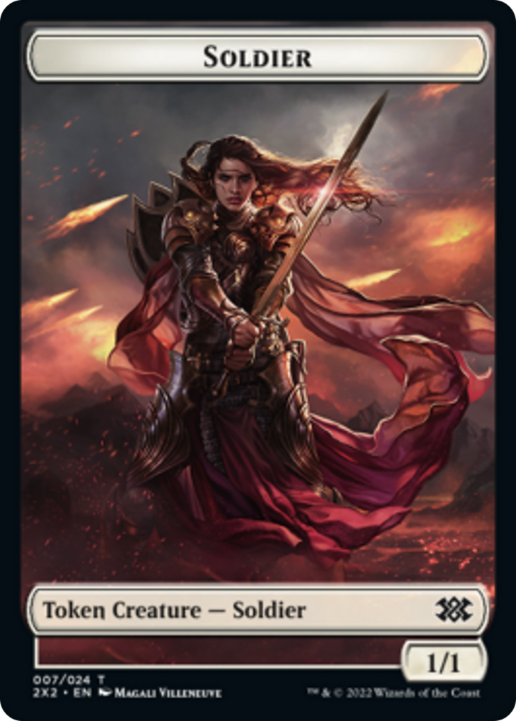 Worm // Soldier Double-sided Token [Double Masters 2022 Tokens] | Devastation Store