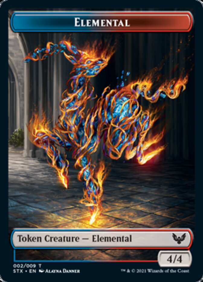 Elemental // Emblem - Rowan, Scholar of Sparks Token [Strixhaven: School of Mages Tokens] | Devastation Store