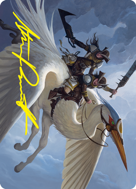 Gryffwing Cavalry Art Card (Gold-Stamped Signature) [Innistrad: Crimson Vow Art Series] | Devastation Store