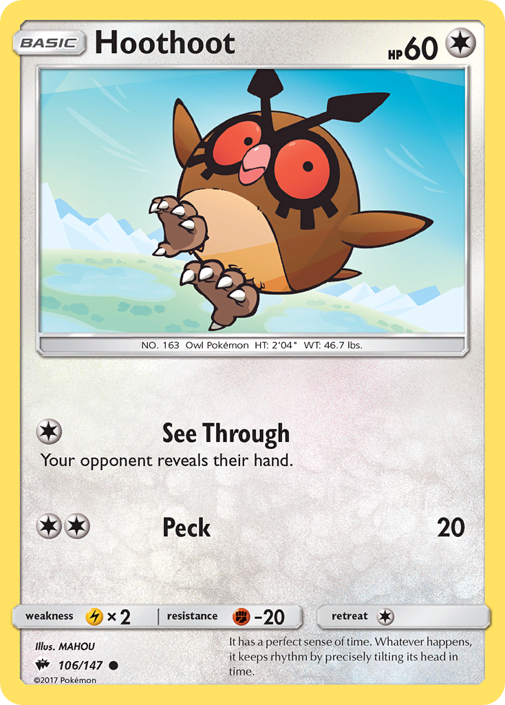 Hoothoot (106/147) [Sun & Moon: Burning Shadows] | Devastation Store