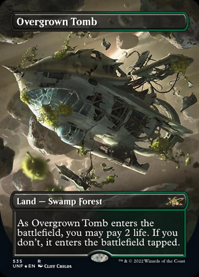Overgrown Tomb (Borderless) (Galaxy Foil) [Unfinity] | Devastation Store