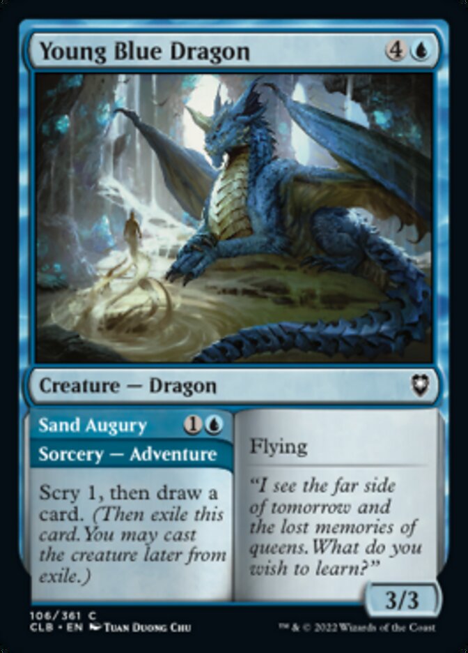 Young Blue Dragon // Sand Augury [Commander Legends: Battle for Baldur's Gate] | Devastation Store