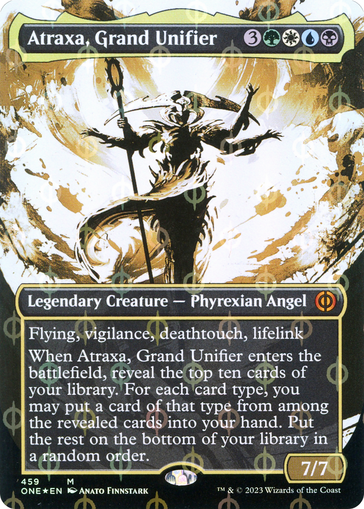 Atraxa, Grand Unifier (Borderless Ichor Step-and-Compleat Foil) [Phyrexia: All Will Be One] | Devastation Store