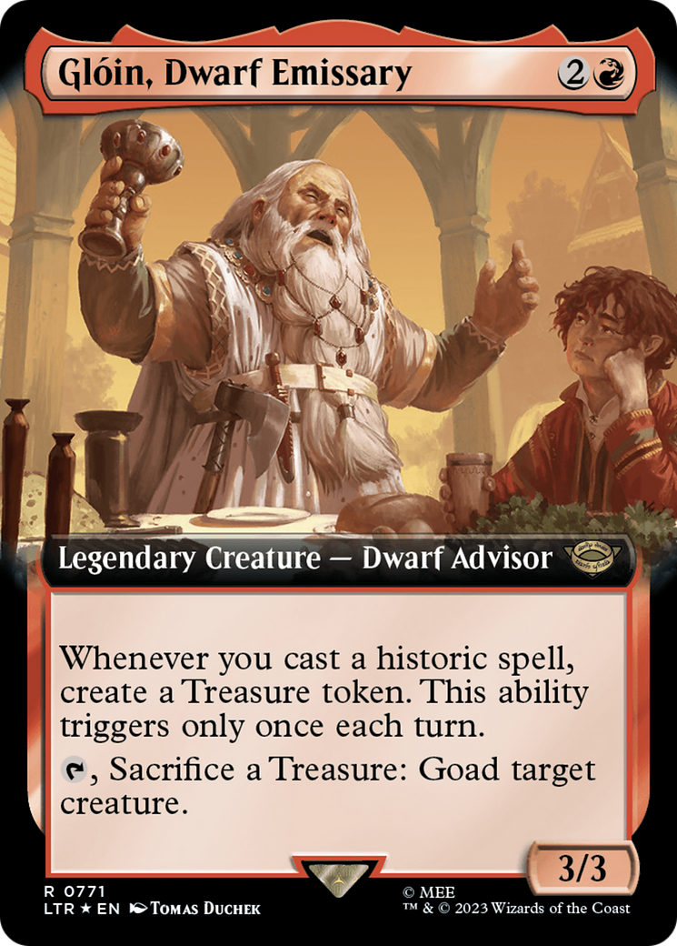 Gloin, Dwarf Emissary (Extended Art) (Surge Foil) [The Lord of the Rings: Tales of Middle-Earth] | Devastation Store