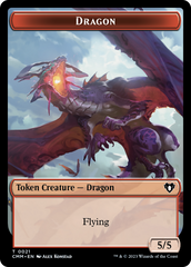 Saproling // Dragon (0021) Double-Sided Token [Commander Masters Tokens] | Devastation Store