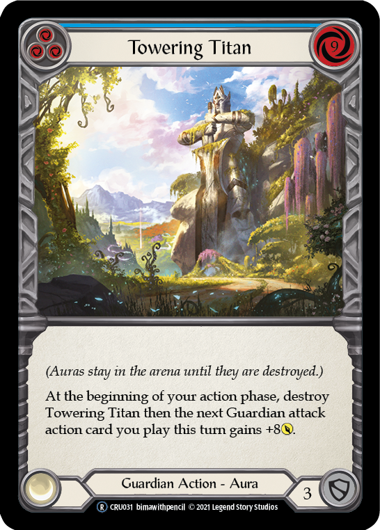 Towering Titan (Blue) (Rainbow Foil) [CRU031-RF] Unlimited Rainbow Foil | Devastation Store