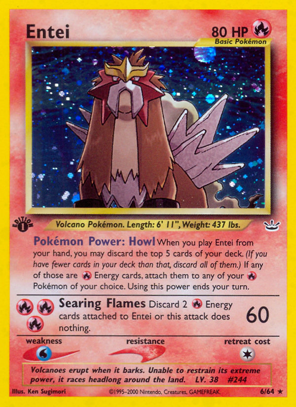 Entei (6/64) [Neo Revelation 1st Edition] | Devastation Store