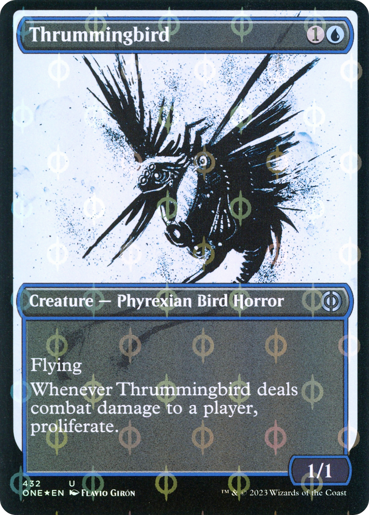 Thrummingbird (Showcase Ichor Step-and-Compleat Foil) [Phyrexia: All Will Be One] | Devastation Store