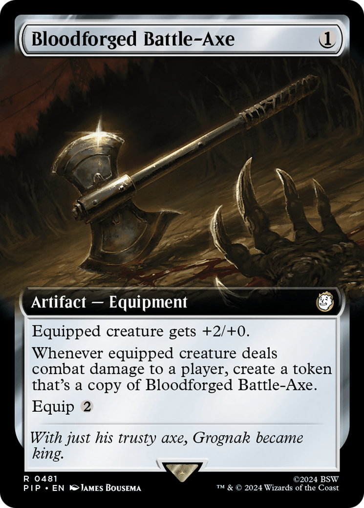 Bloodforged Battle-Axe (Extended Art) [Fallout] | Devastation Store