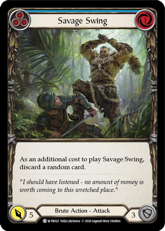 Savage Swing (Blue) [WTR022] Unlimited Edition Rainbow Foil - Devastation Store | Devastation Store