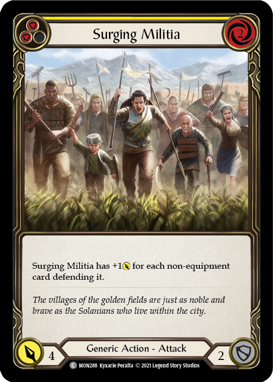 Surging Militia (Yellow) (Rainbow Foil) [MON288-RF] 1st Edition Rainbow Foil - Devastation Store | Devastation Store