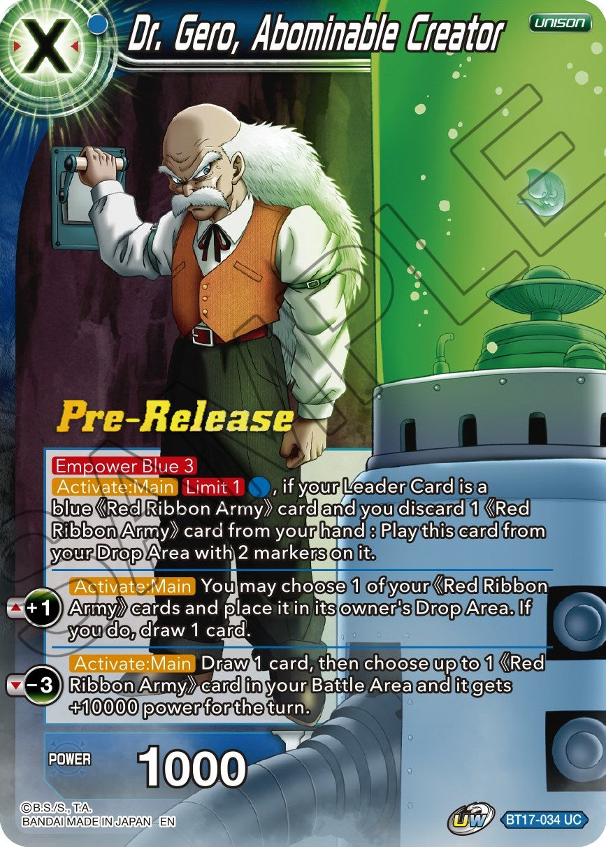 Dr. Gero, Abominable Creator (BT17-034) [Ultimate Squad Prerelease Promos] | Devastation Store