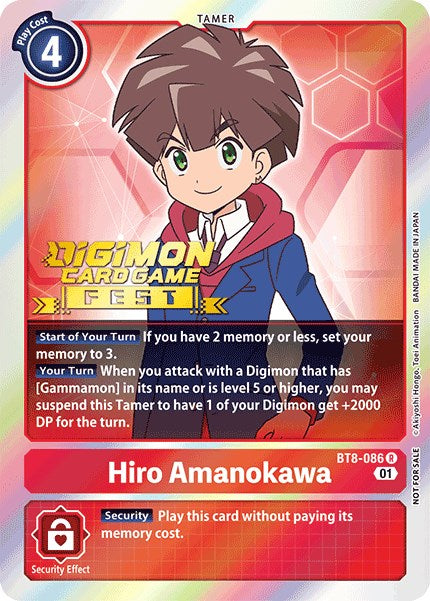 Hiro Amanokawa [BT8-086] (Digimon Card Game Fest 2022) [New Awakening Promos] | Devastation Store
