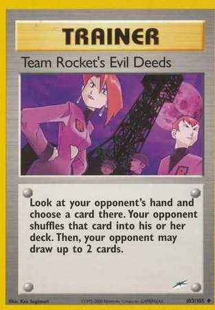 Team Rocket's Evil Deeds (103/105) [Neo Destiny Unlimited] | Devastation Store
