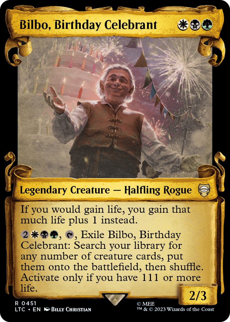 Bilbo, Birthday Celebrant [The Lord of the Rings: Tales of Middle-Earth Commander Showcase Scrolls] | Devastation Store