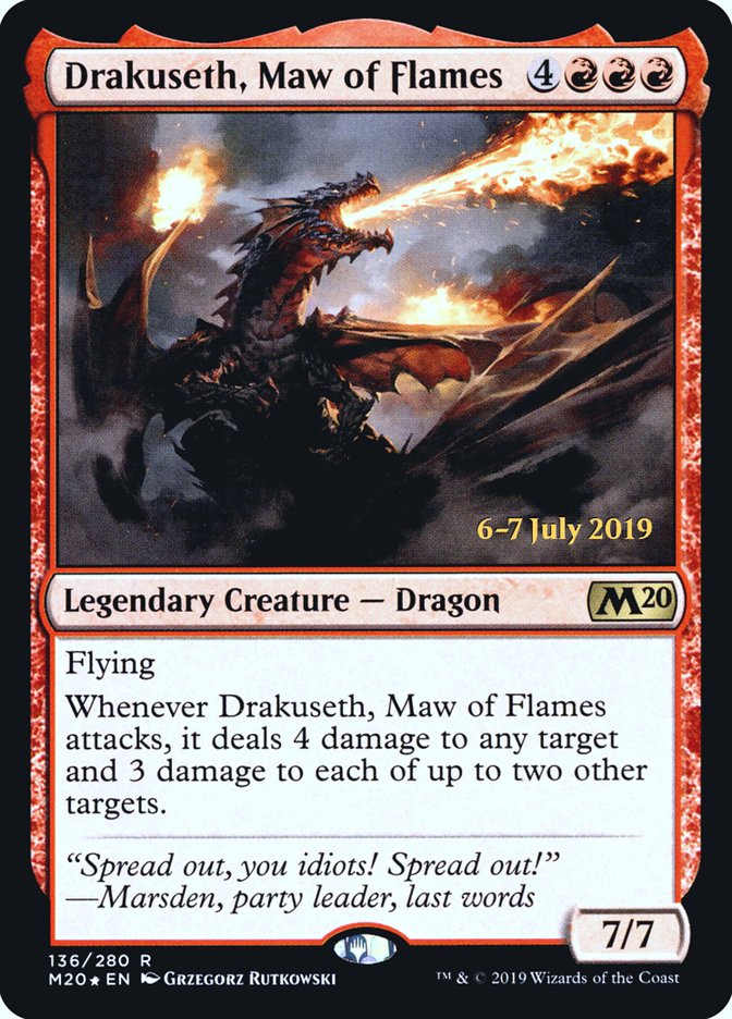 Drakuseth, Maw of Flames  [Core Set 2020 Prerelease Promos] | Devastation Store