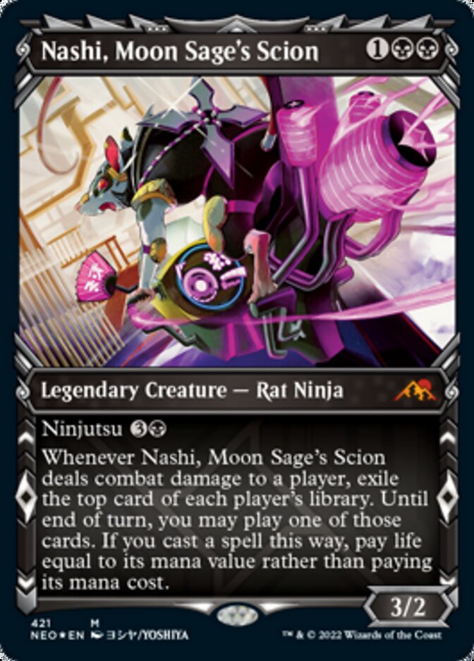 Nashi, Moon Sage's Scion (Showcase) (Foil Etched) [Kamigawa: Neon Dynasty] | Devastation Store