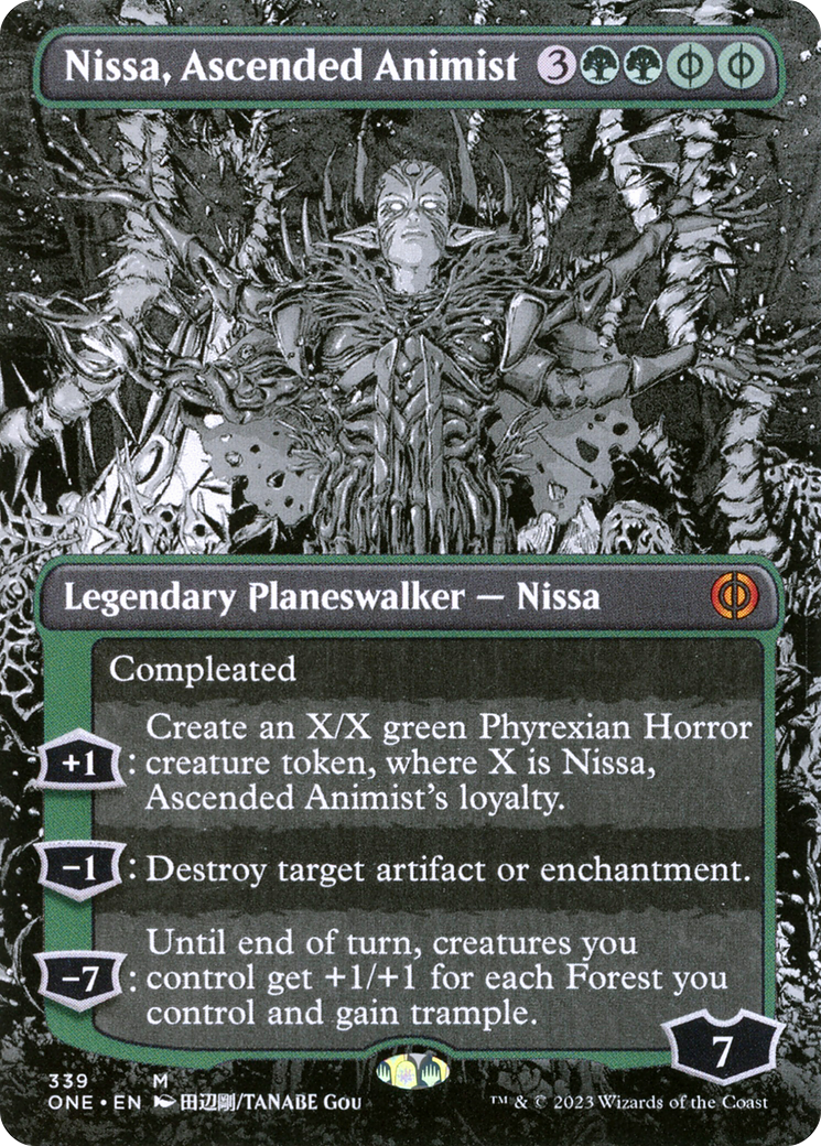 Nissa, Ascended Animist (Borderless Manga) [Phyrexia: All Will Be One] | Devastation Store