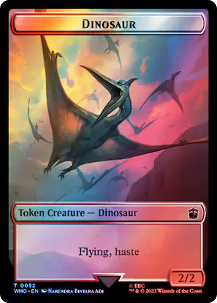 Soldier // Dinosaur Double-Sided Token (Surge Foil) [Doctor Who Tokens] | Devastation Store