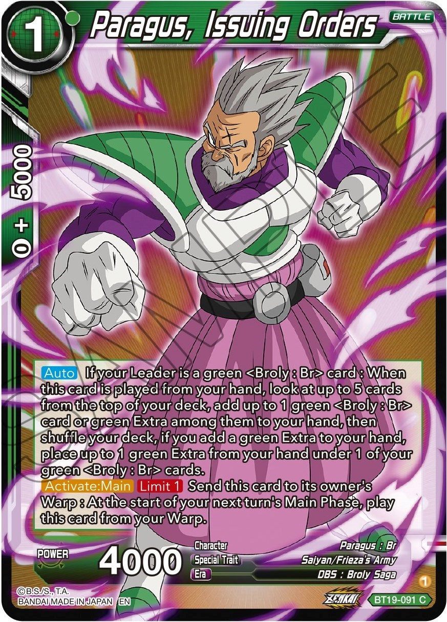 Paragus, Issuing Orders (BT19-091) [Fighter's Ambition] | Devastation Store