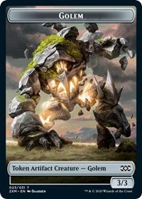 Golem // Elf Warrior Double-sided Token [Double Masters Tokens] | Devastation Store