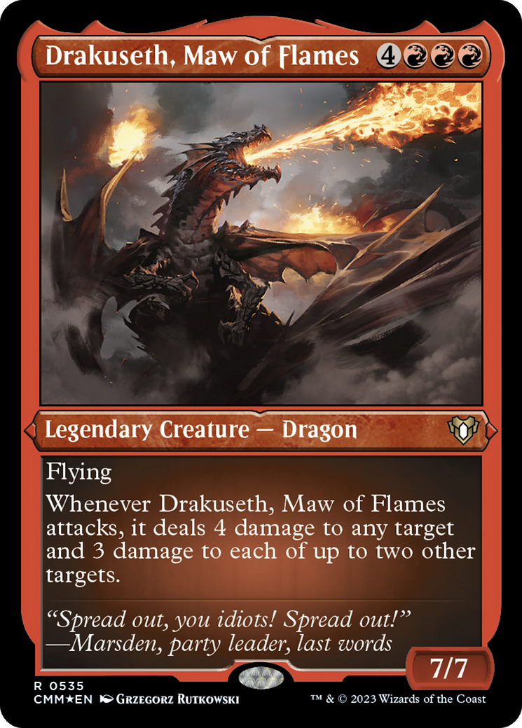 Drakuseth, Maw of Flames (Foil Etched) [Commander Masters] | Devastation Store