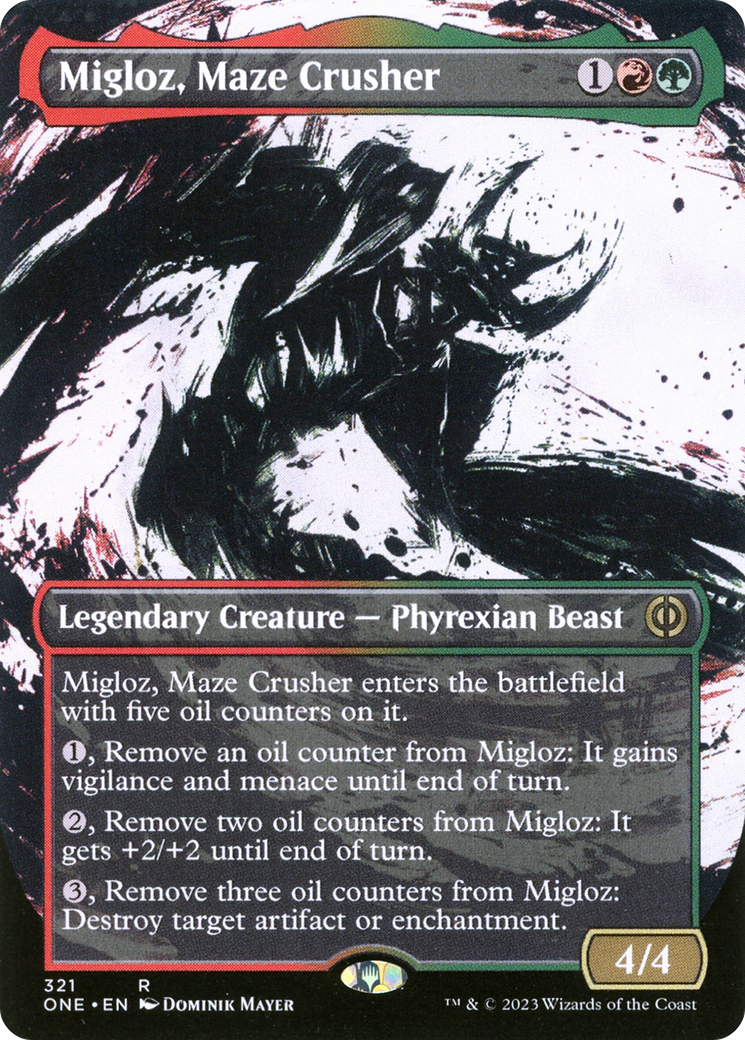 Migloz, Maze Crusher (Borderless Ichor) [Phyrexia: All Will Be One] | Devastation Store