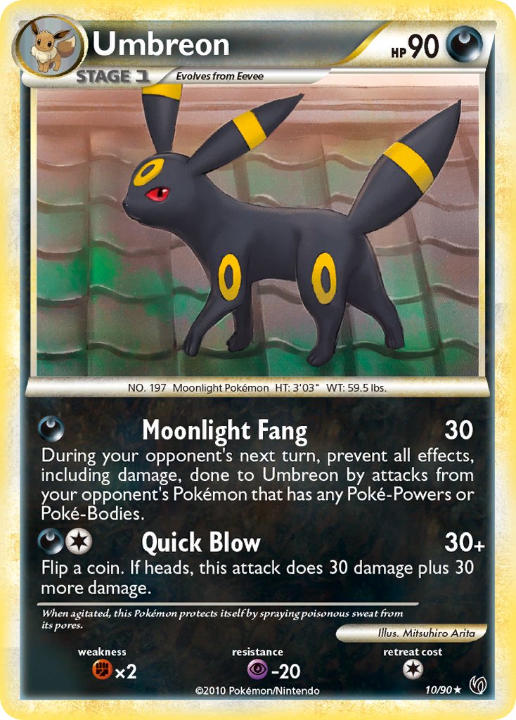 Umbreon (10/90) (Cracked Ice Holo) (Theme Deck Exclusive) [HeartGold & SoulSilver: Undaunted] | Devastation Store