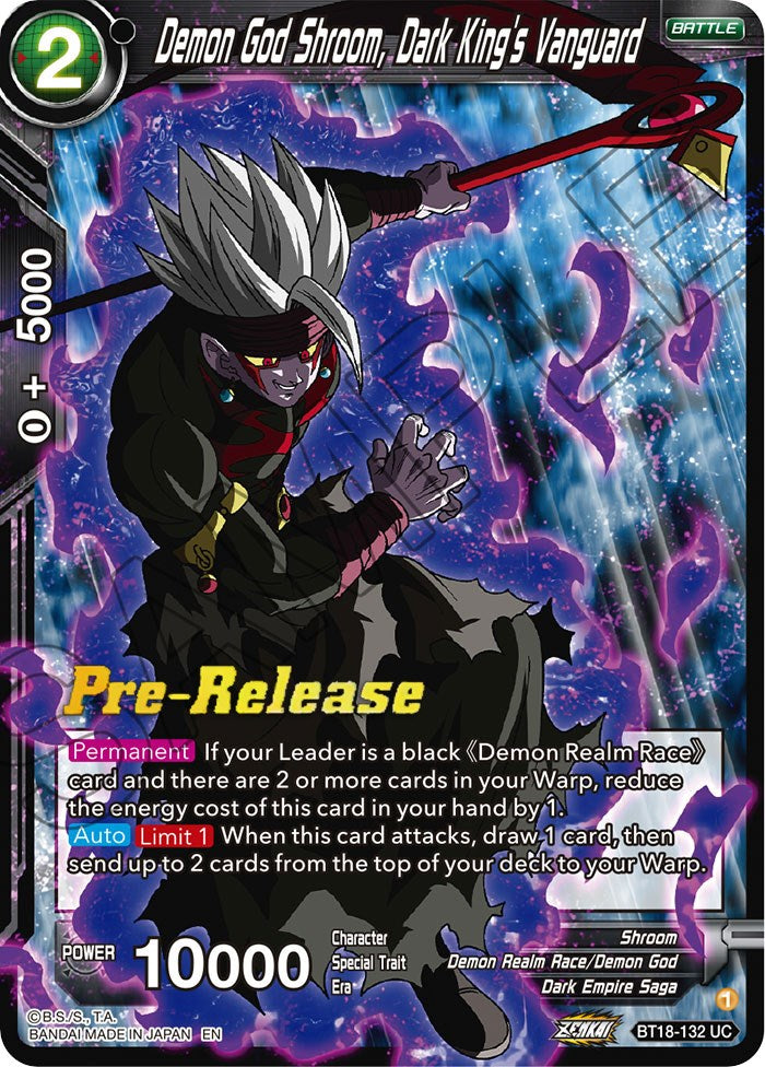 Demon God Shroom, Dark King's Vanguard (BT18-132) [Dawn of the Z-Legends Prerelease Promos] | Devastation Store