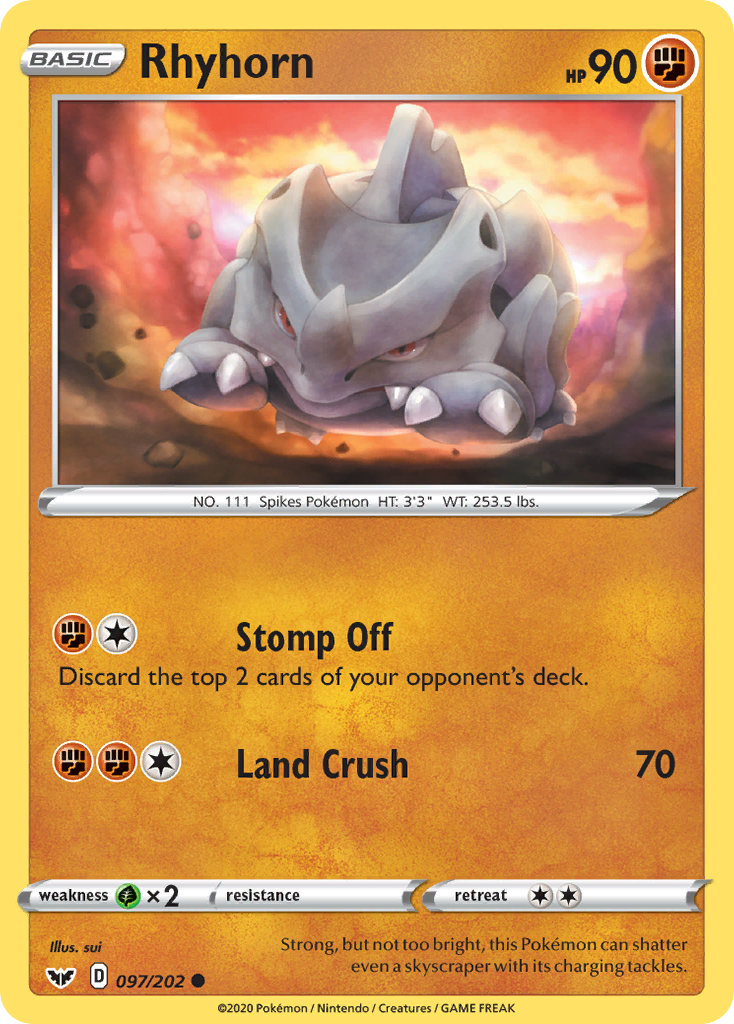 Rhyhorn (097/202) [Sword & Shield: Base Set] | Devastation Store