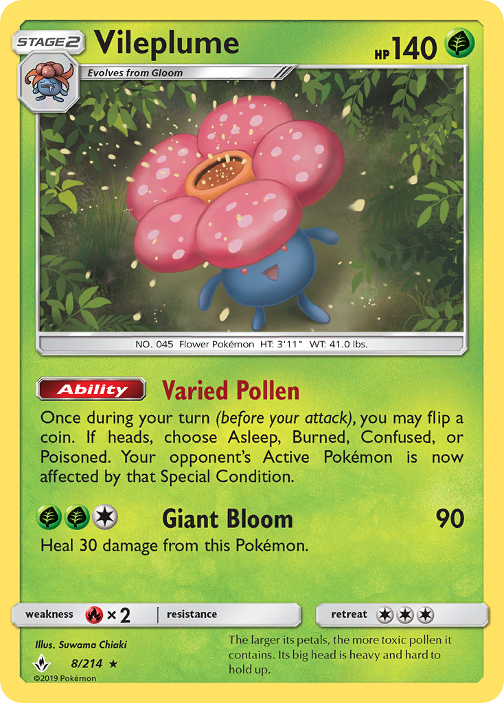 Vileplume (8/214) [Sun & Moon: Unbroken Bonds] | Devastation Store