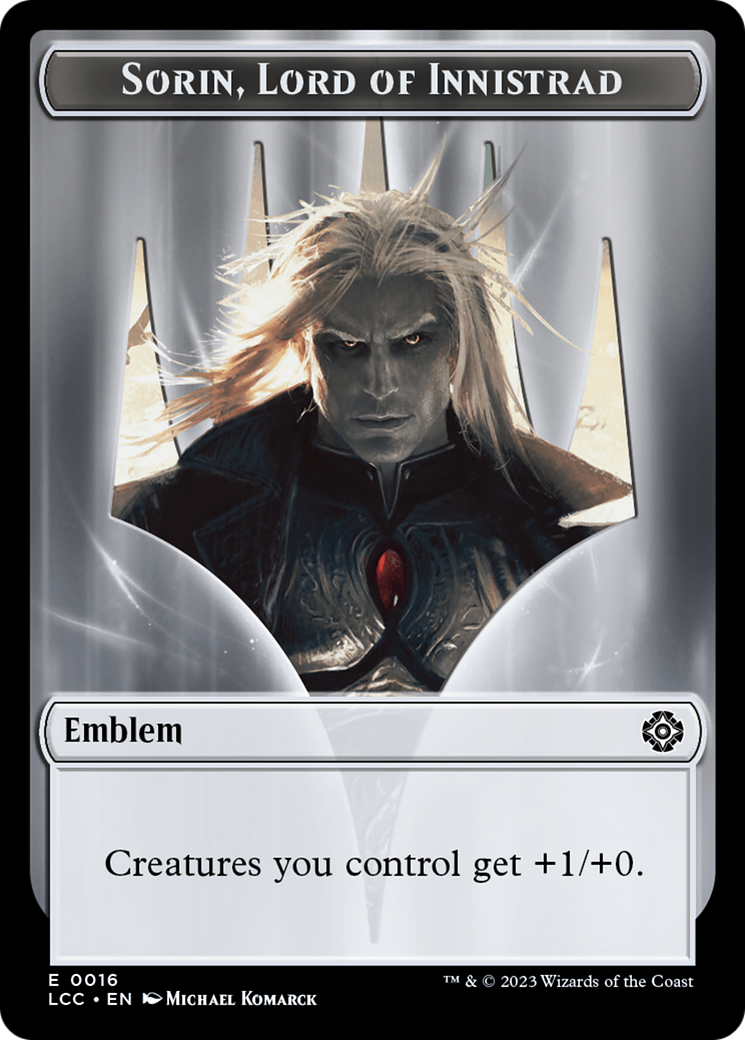 Emblem - Sorin, Lord of Innistrad // Vampire (0004) Double-Sided Token [The Lost Caverns of Ixalan Commander Tokens] | Devastation Store