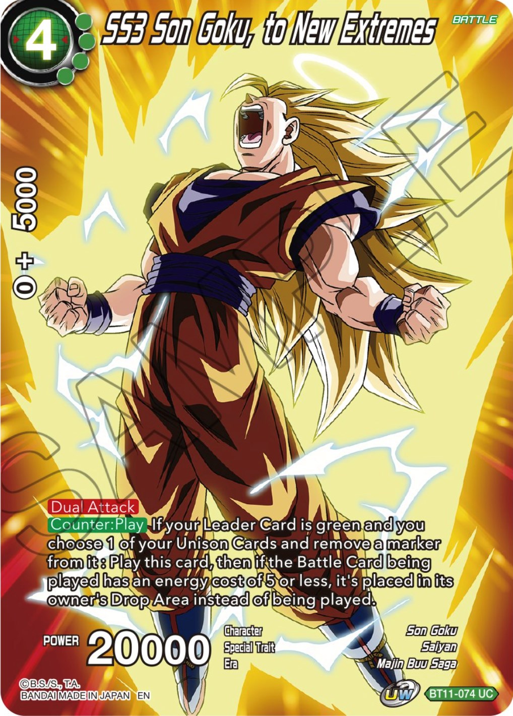SS3 Son Goku, to New Extremes (BT11-074) [Theme Selection: History of Son Goku] | Devastation Store