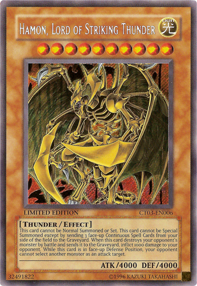 Hamon, Lord of Striking Thunder [CT03-EN006] Secret Rare | Devastation Store