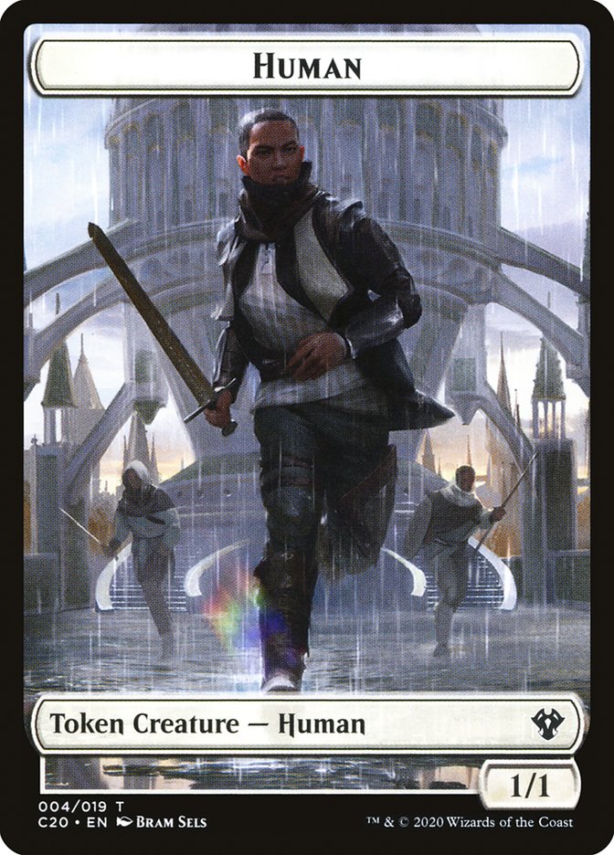 Human // Treasure Double-sided Token [Commander 2020 Tokens] | Devastation Store