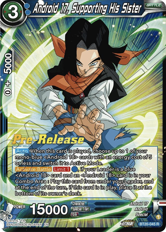 Android 17, Supporting His Sister (BT20-045) [Power Absorbed Prerelease Promos] | Devastation Store