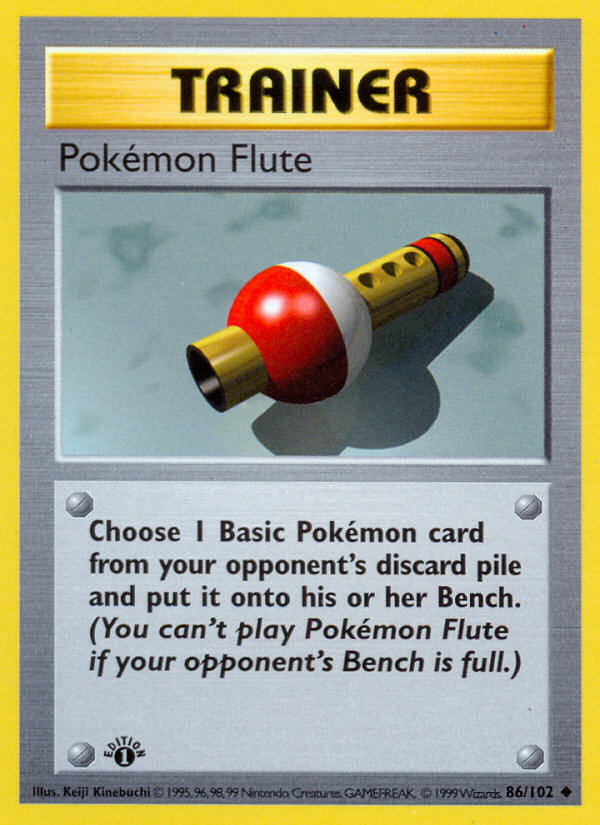 Pokemon Flute (86/102) (Shadowless) [Base Set 1st Edition] | Devastation Store