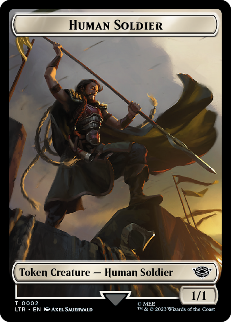 Human (04) // Human Soldier (02) Double-Sided Token [The Lord of the Rings: Tales of Middle-Earth Commander Tokens] | Devastation Store