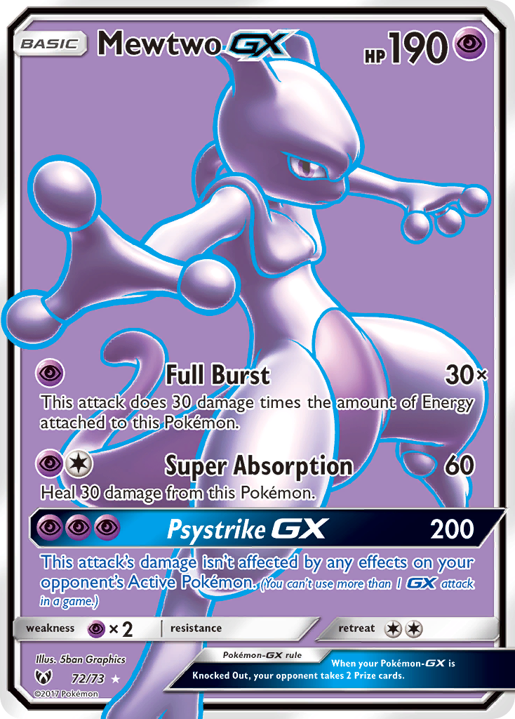 Mewtwo GX (72/73) [Sun & Moon: Shining Legends] | Devastation Store