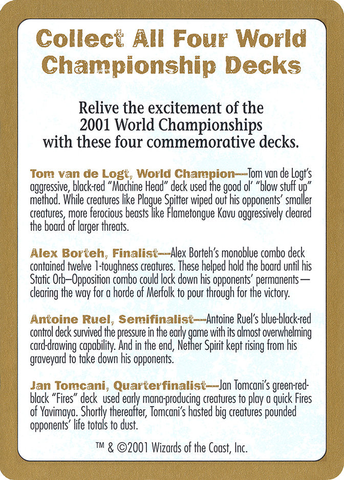 2001 World Championships Ad [World Championship Decks 2001] | Devastation Store