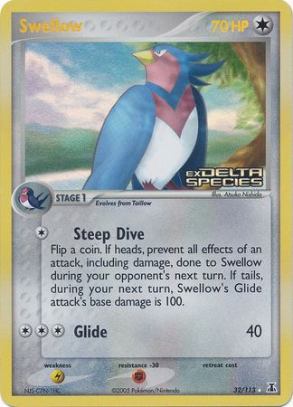 Swellow (32/113) (Stamped) [EX: Delta Species] | Devastation Store