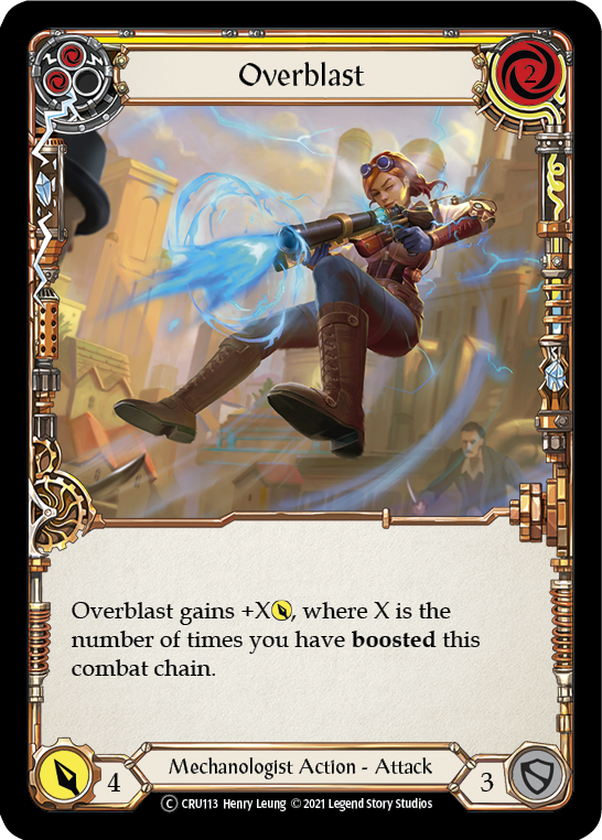 Overblast (Yellow) (Rainbow Foil) [CRU113-RF] Unlimited Rainbow Foil | Devastation Store